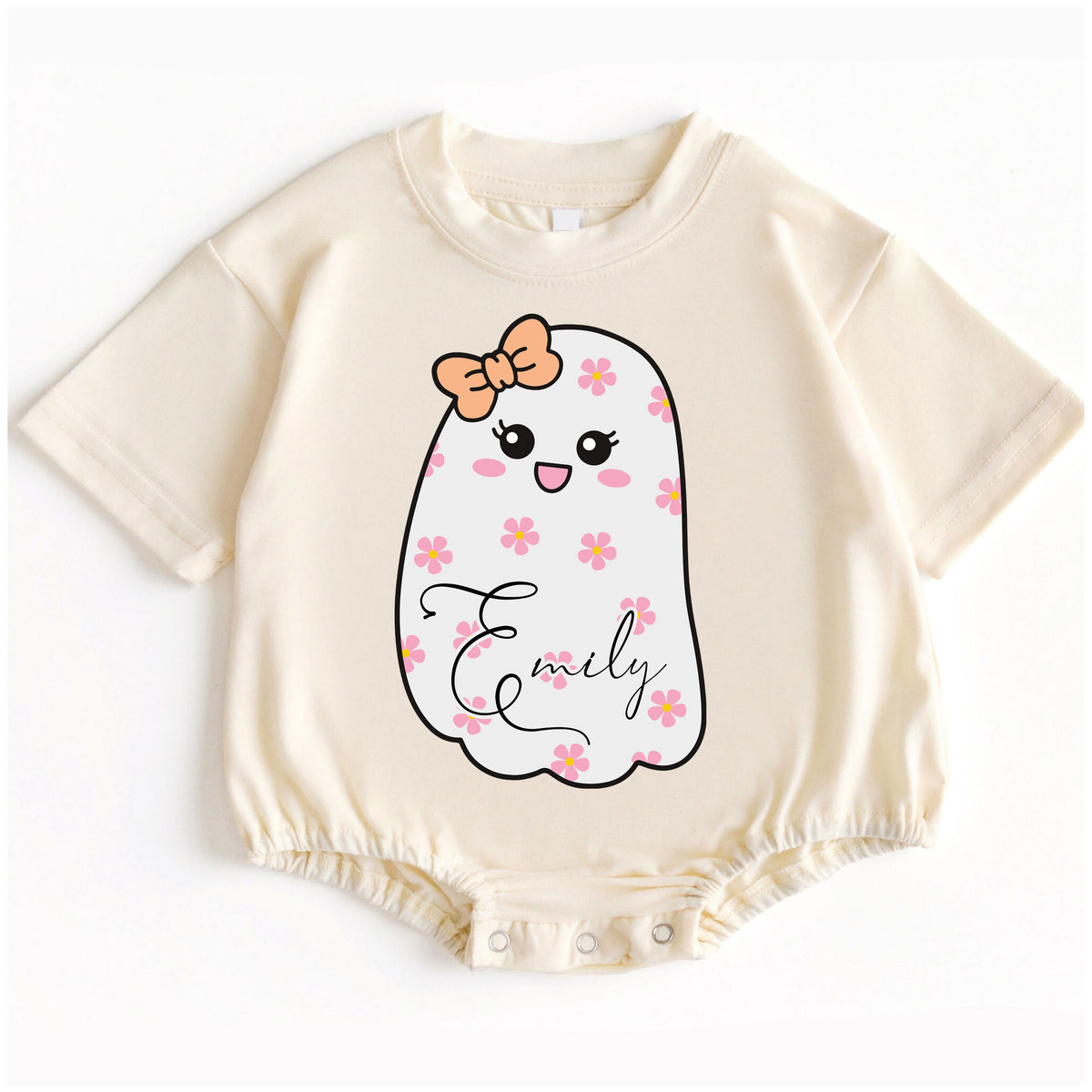Baby Romper Long Sleeve Customize Little Boo Personalized Custom Babysuit - Gift For Baby - LuthCreative