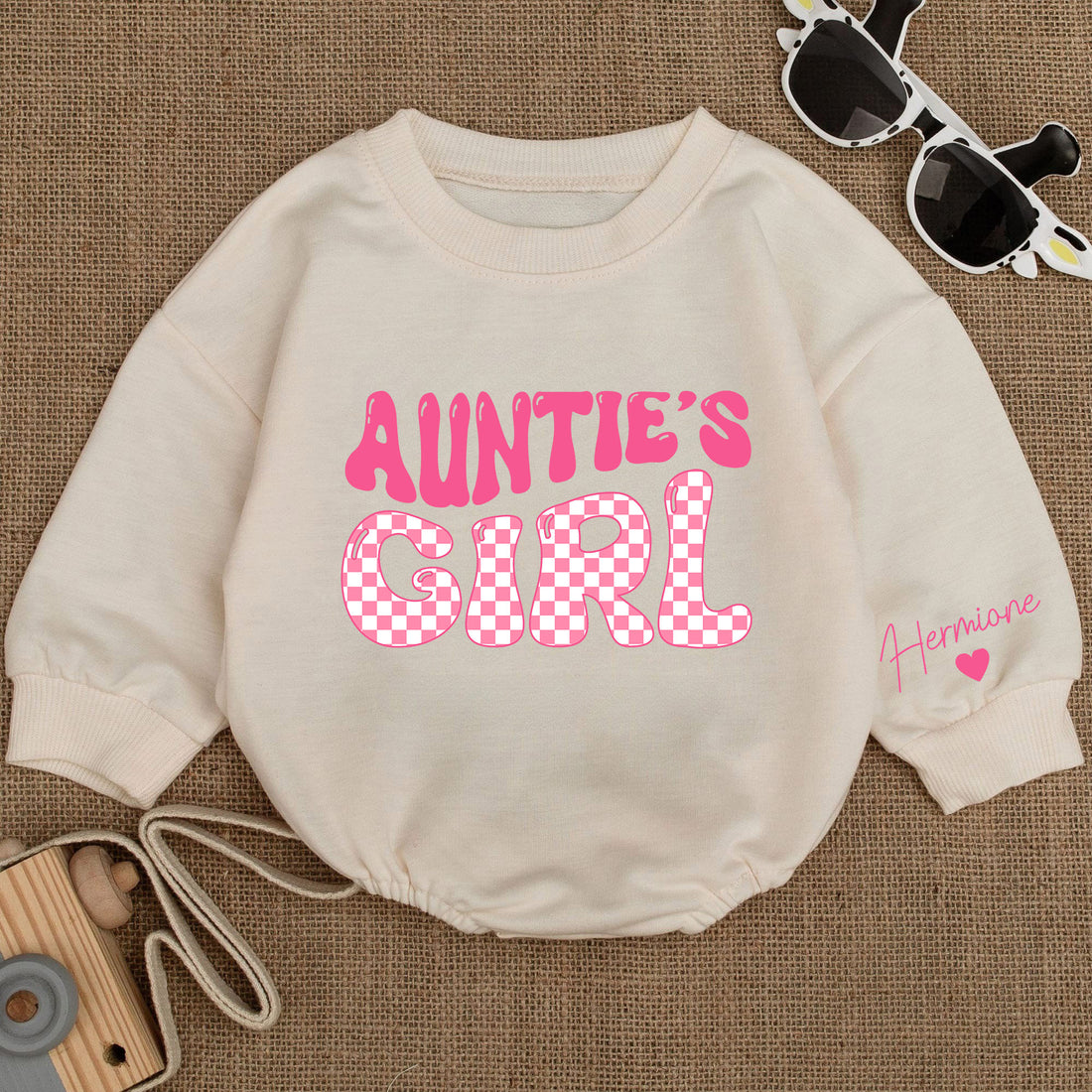 Baby Romper Customize Auntie's Girl - Personalized Custom Babysuit - Gift For Baby - LuthCreative